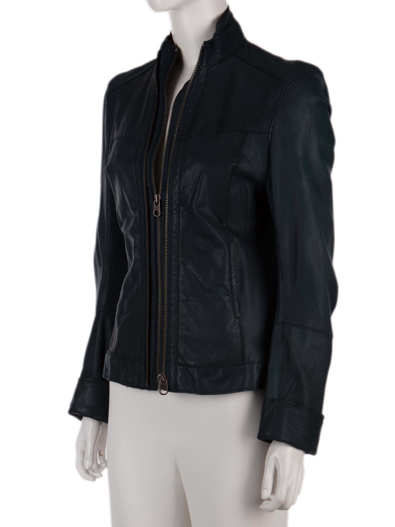 Bayan Lacivert ZADIG&VOLTAIRE DERİ CEKET
