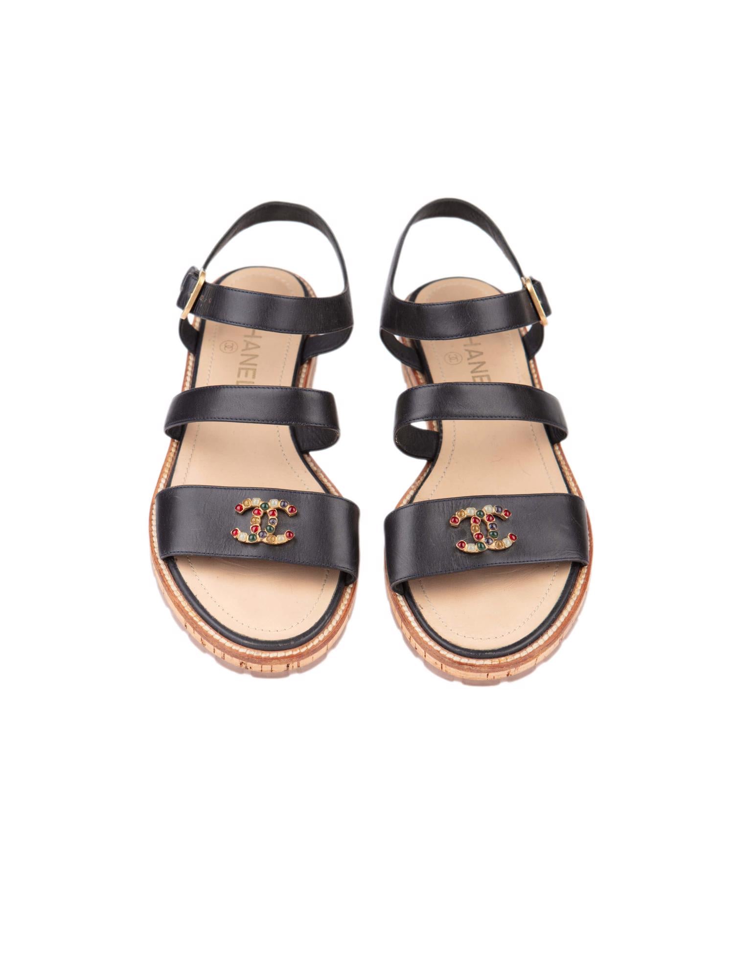 Bayan Siyah CHANEL SANDALET