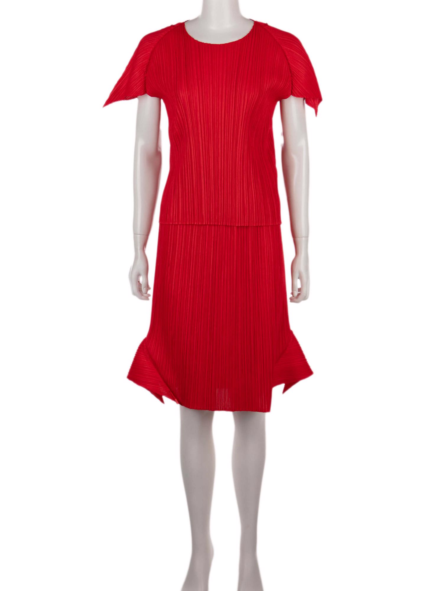 Bayan Kırmızı ISSEY MIYAKE PLEATS PLEASE ETEK - BLUZ