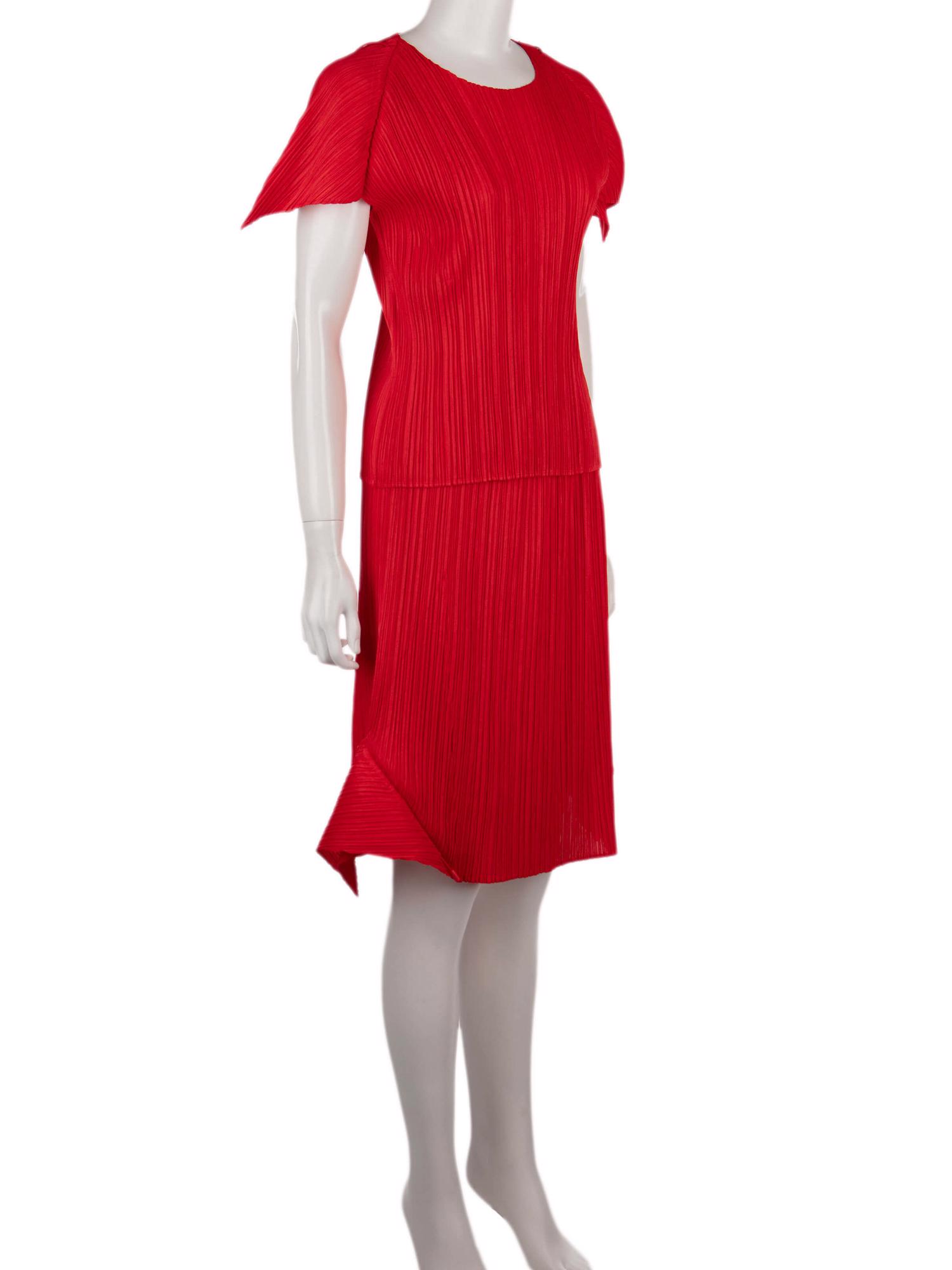 Bayan Kırmızı ISSEY MIYAKE PLEATS PLEASE ETEK - BLUZ