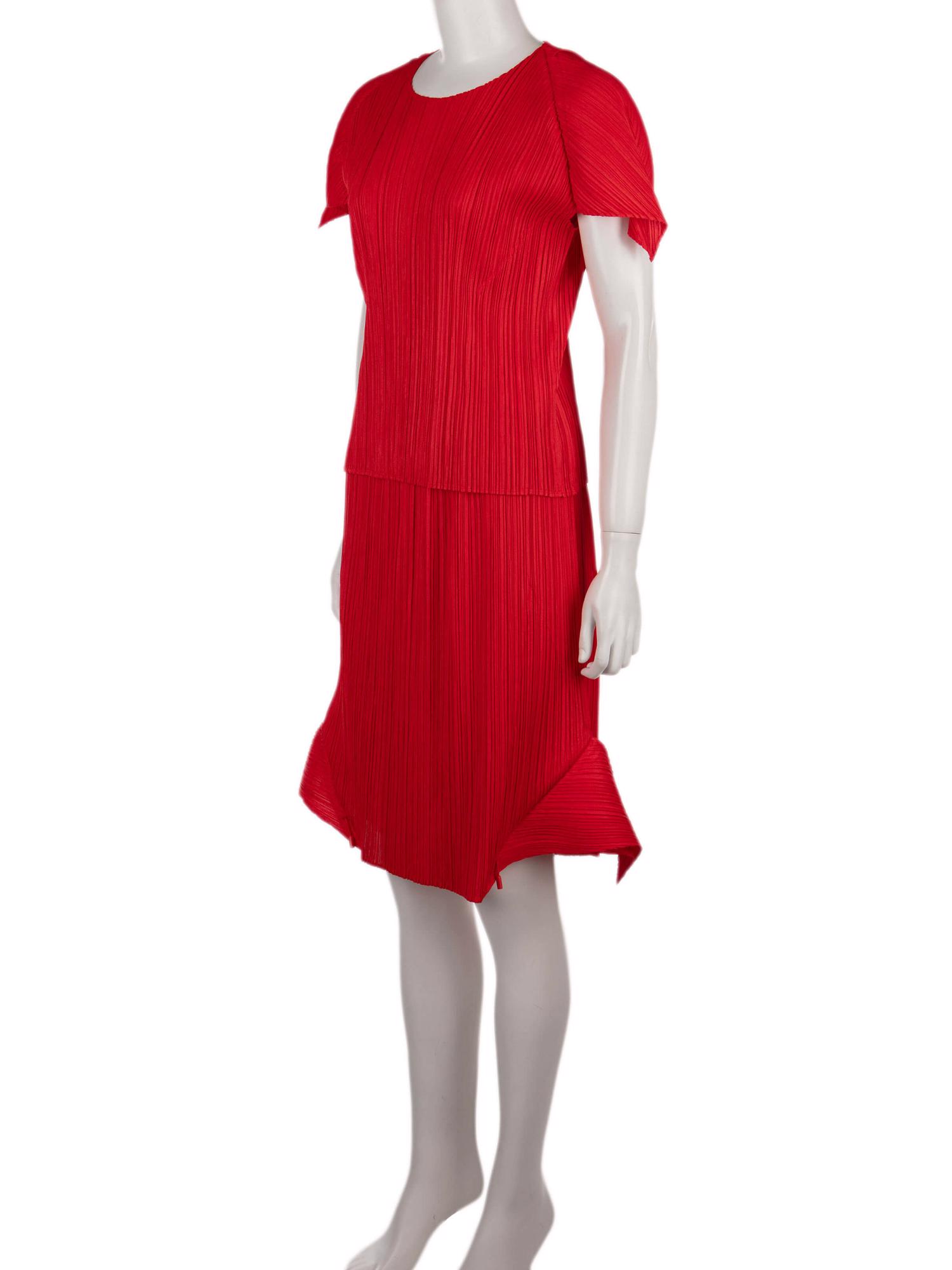 Bayan Kırmızı ISSEY MIYAKE PLEATS PLEASE ETEK - BLUZ