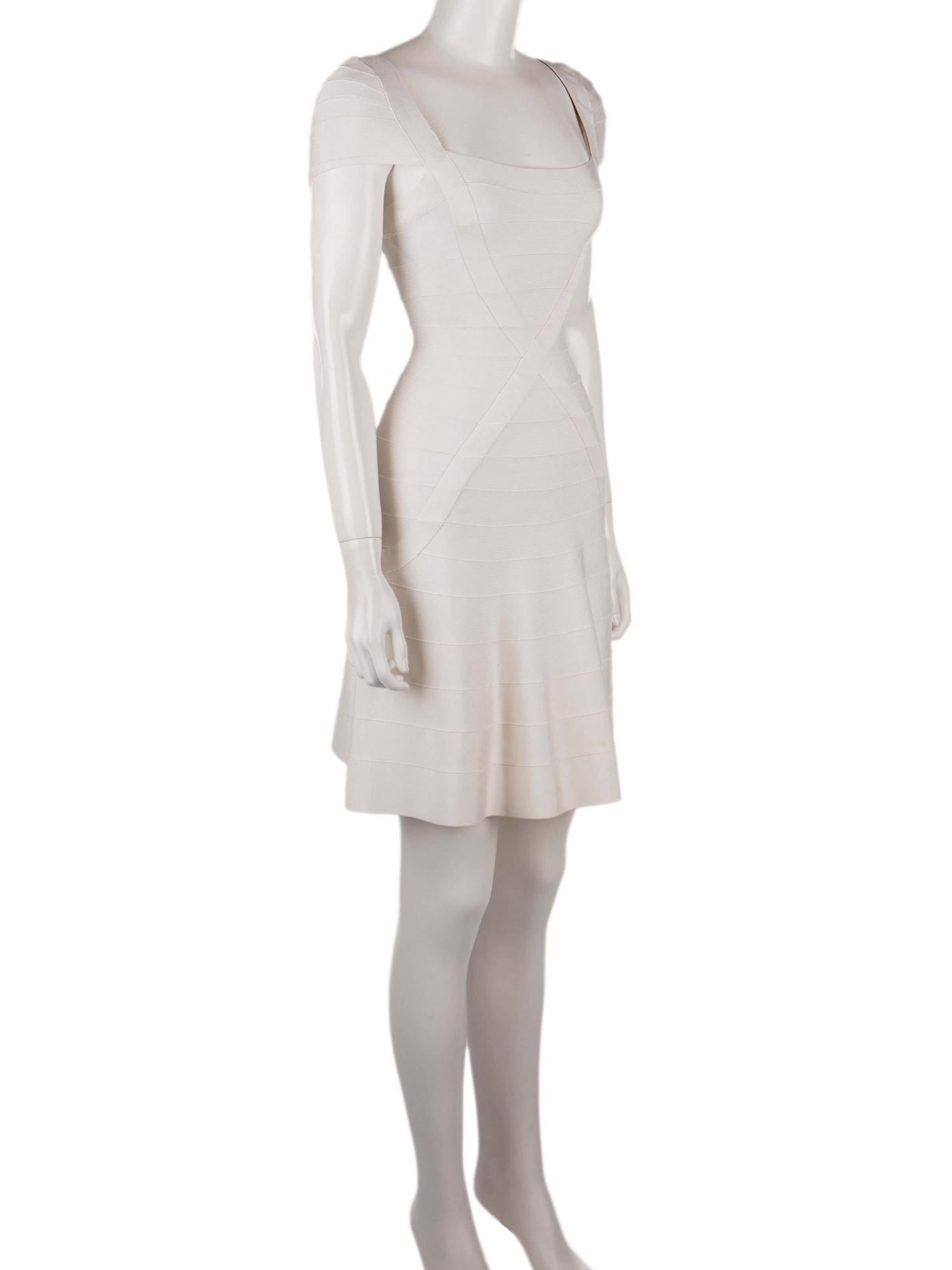 Bayan Krem HERVE LEGER ELBİSE