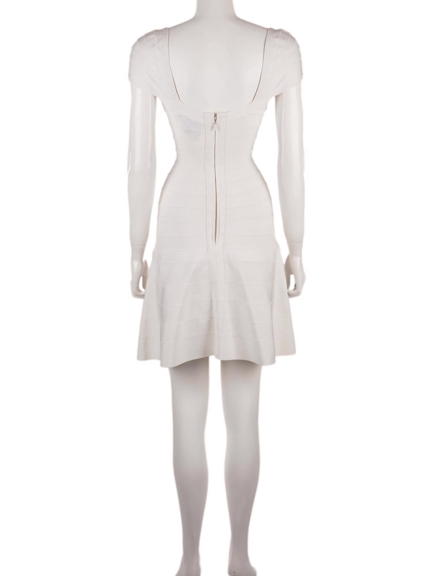 Bayan Krem HERVE LEGER ELBİSE