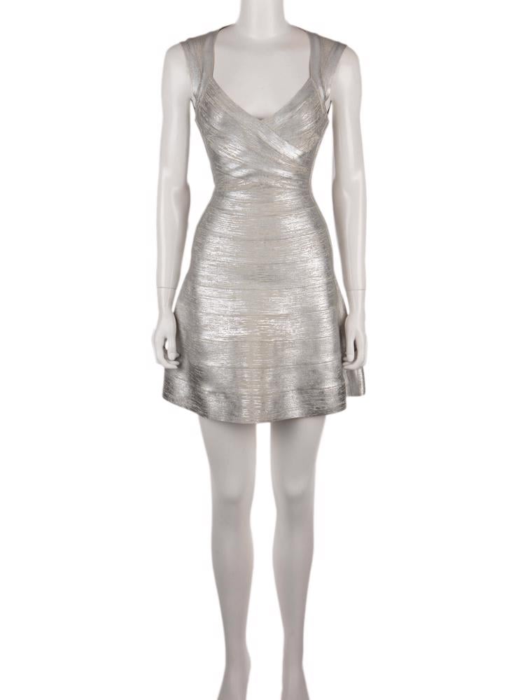 Bayan Gümüş HERVE LEGER ELBİSE