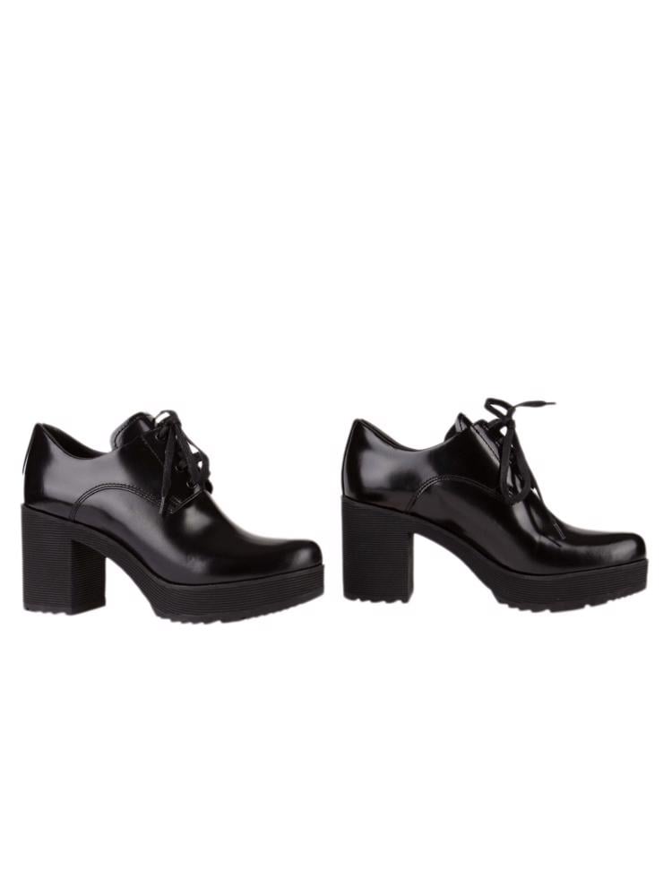 Bayan Siyah PRADA OXFORD AYAKKABI