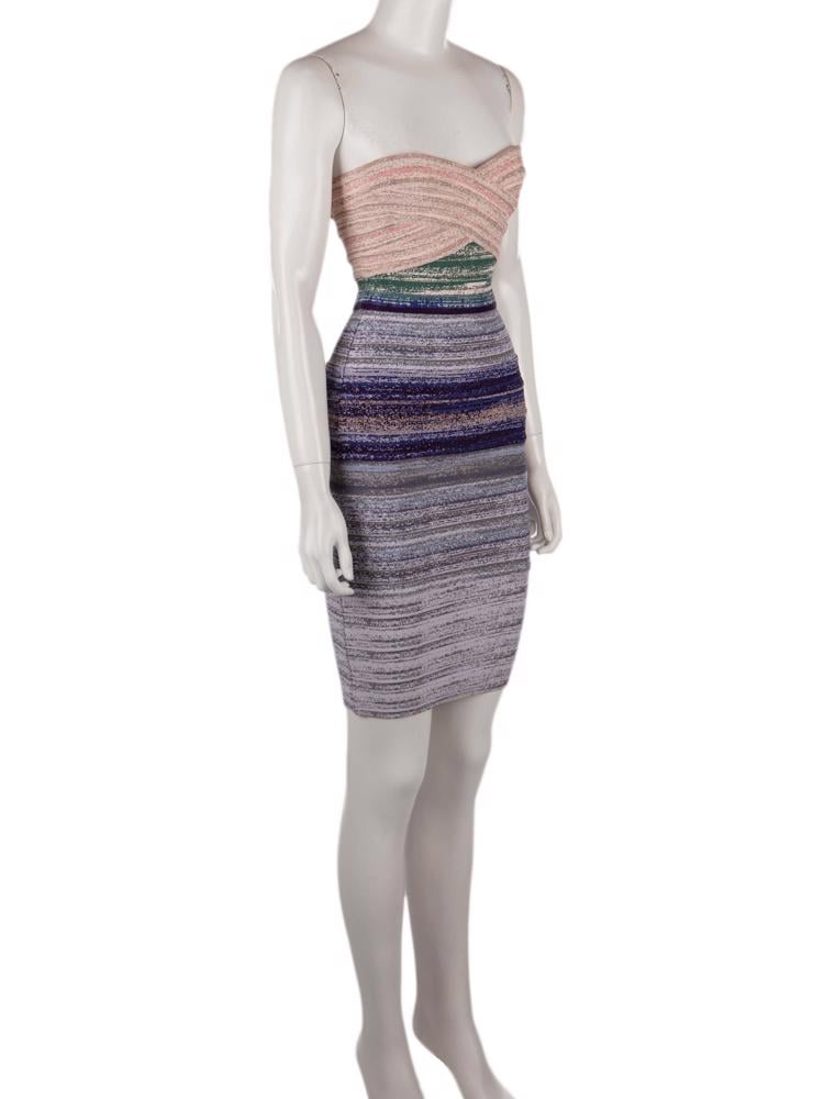 Bayan Mor HERVE LEGER ELBİSE