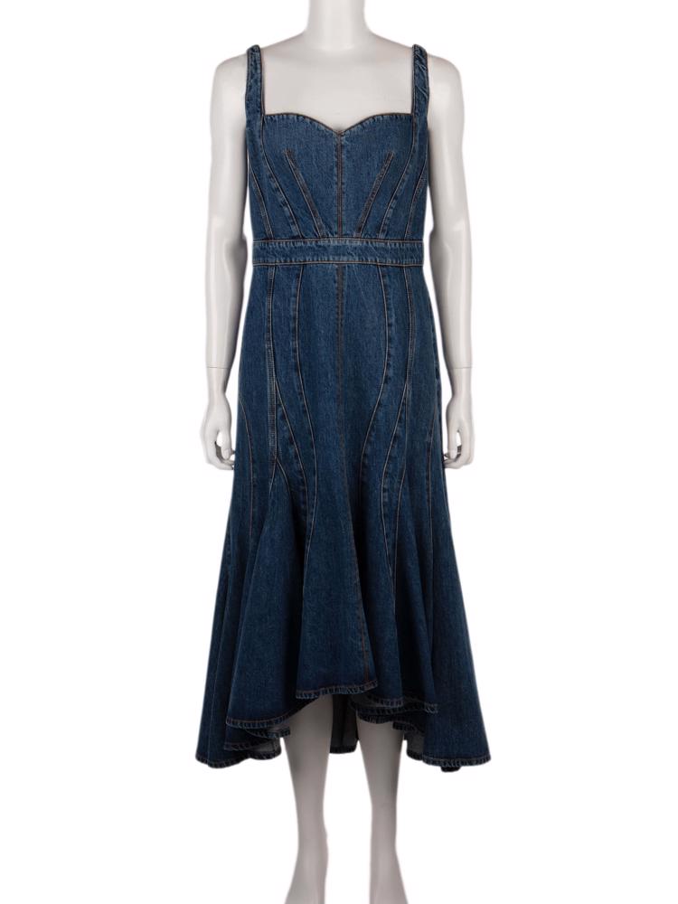 Bayan Lacivert ALEXANDER MCQUEEN JEAN ELBİSE