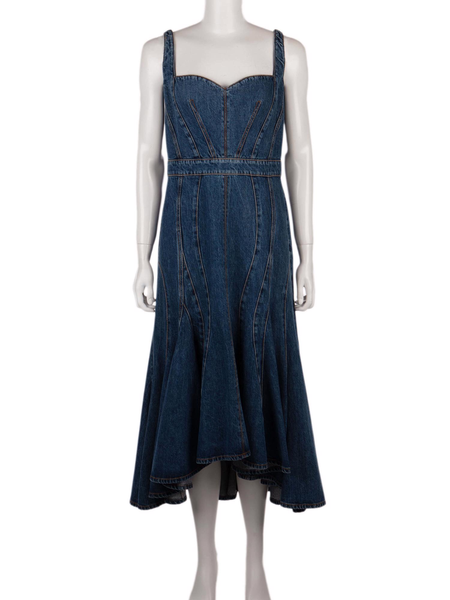 Bayan Lacivert ALEXANDER MCQUEEN JEAN ELBİSE