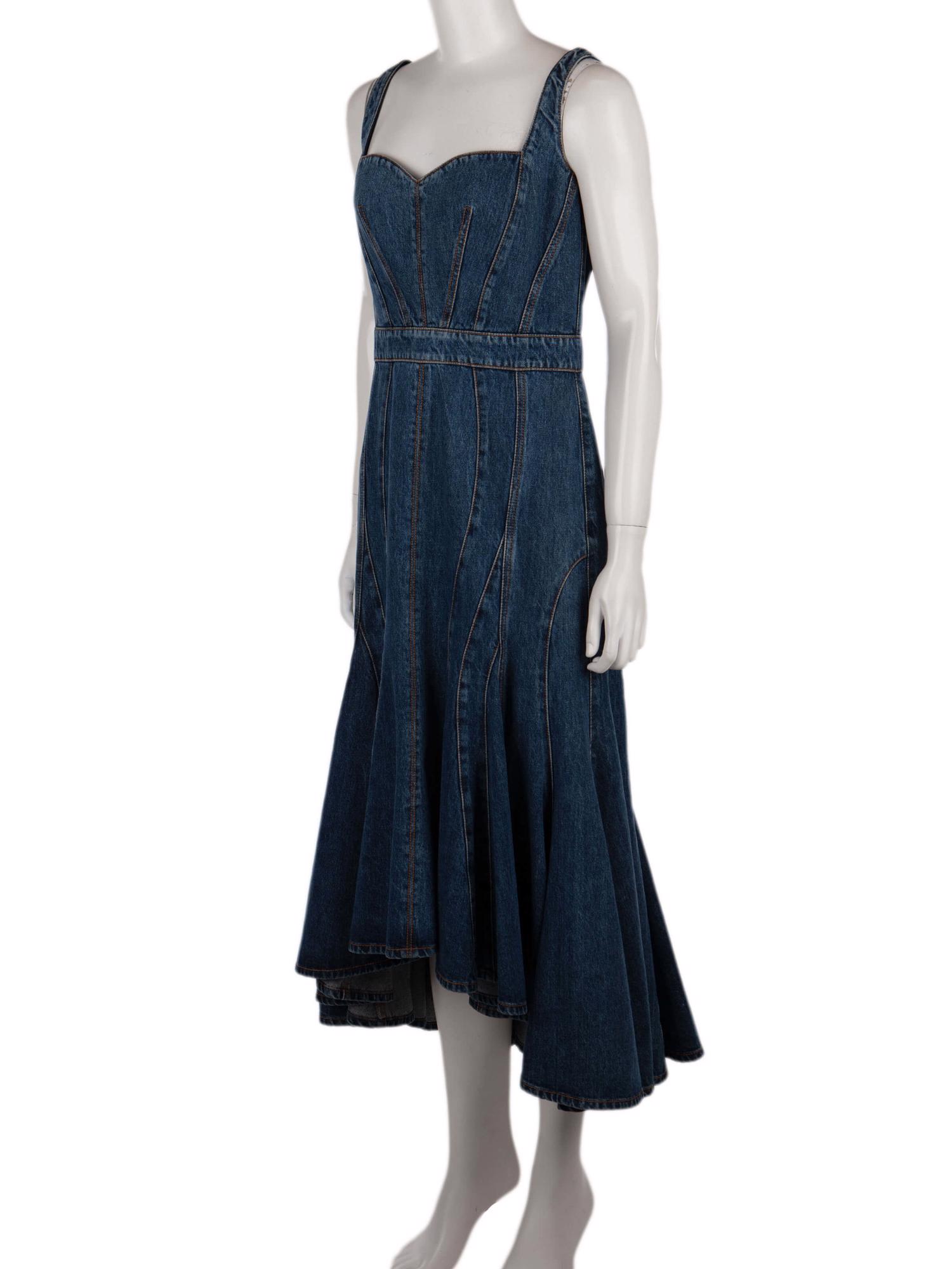 Bayan Lacivert ALEXANDER MCQUEEN JEAN ELBİSE