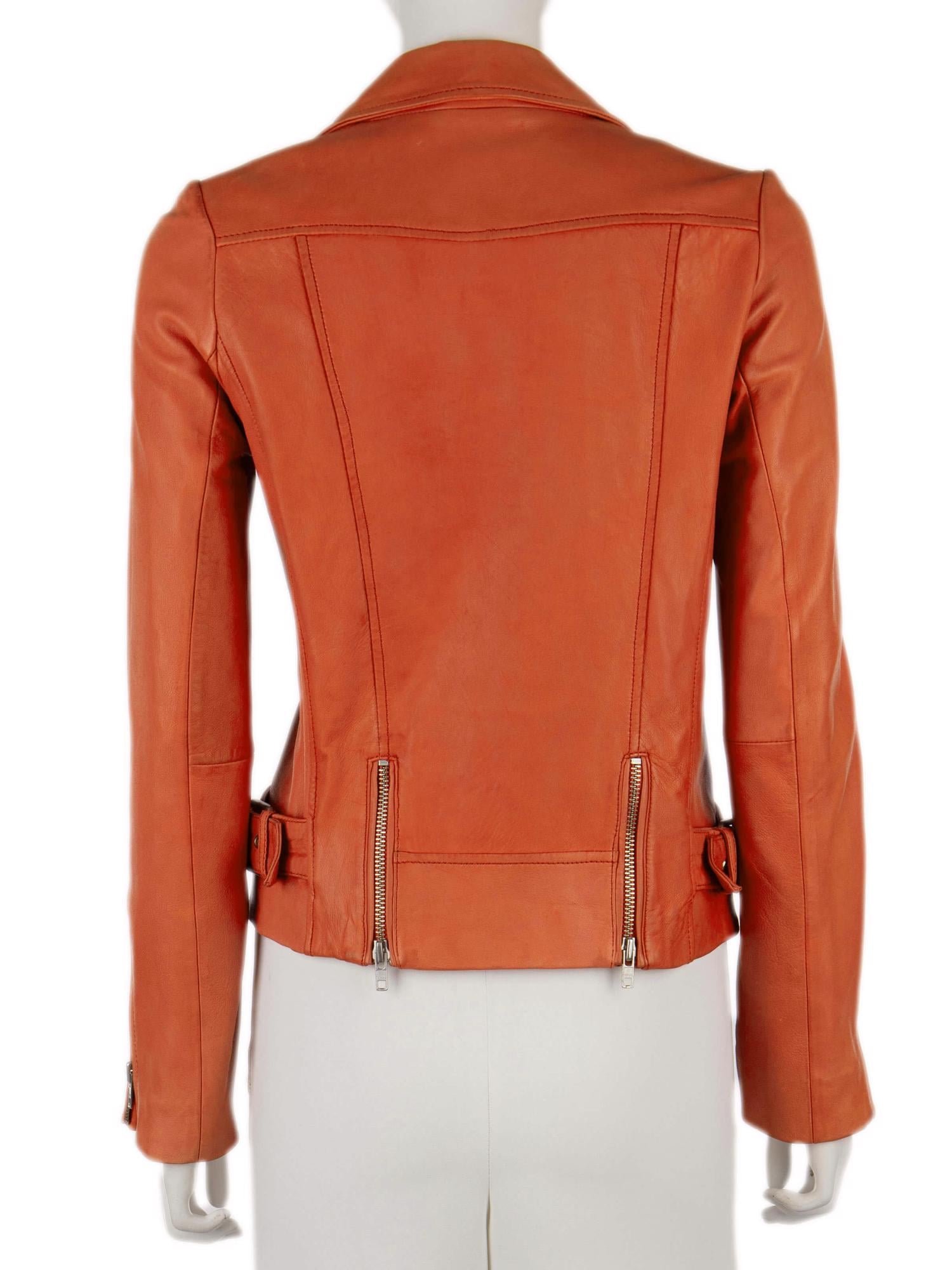 Bayan Turuncu MAJE DERİ CEKET