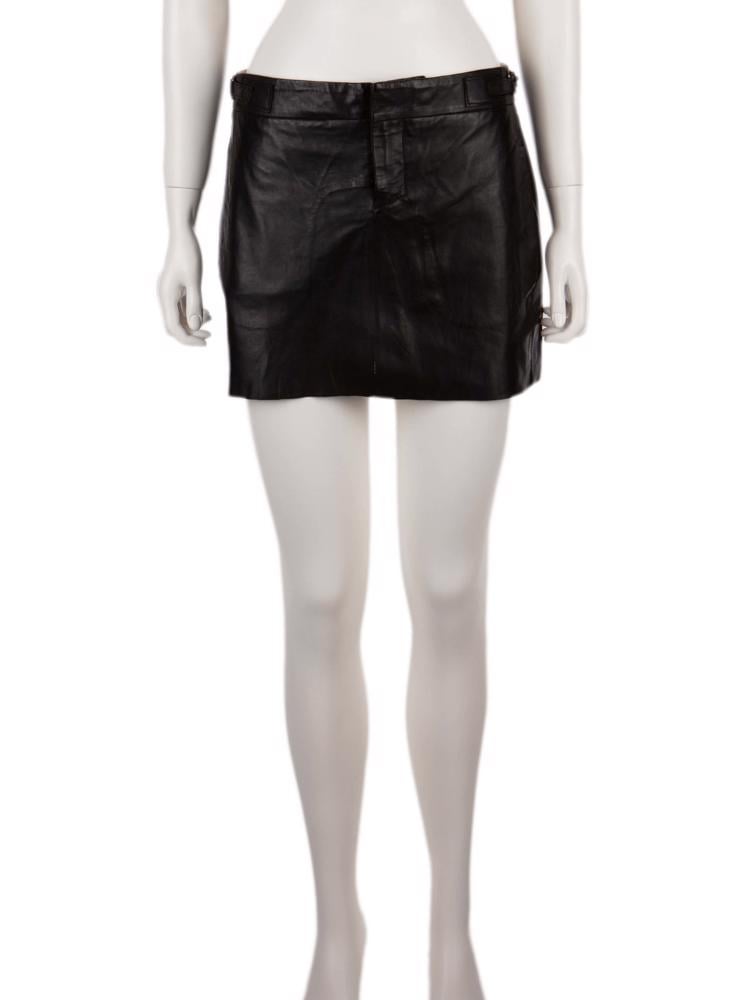 Bayan Siyah MAJE DERİ ETEK