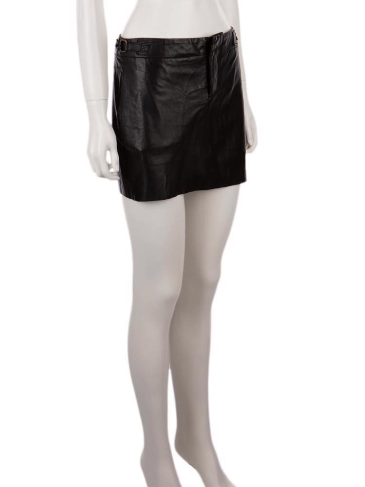 Bayan Siyah MAJE DERİ ETEK