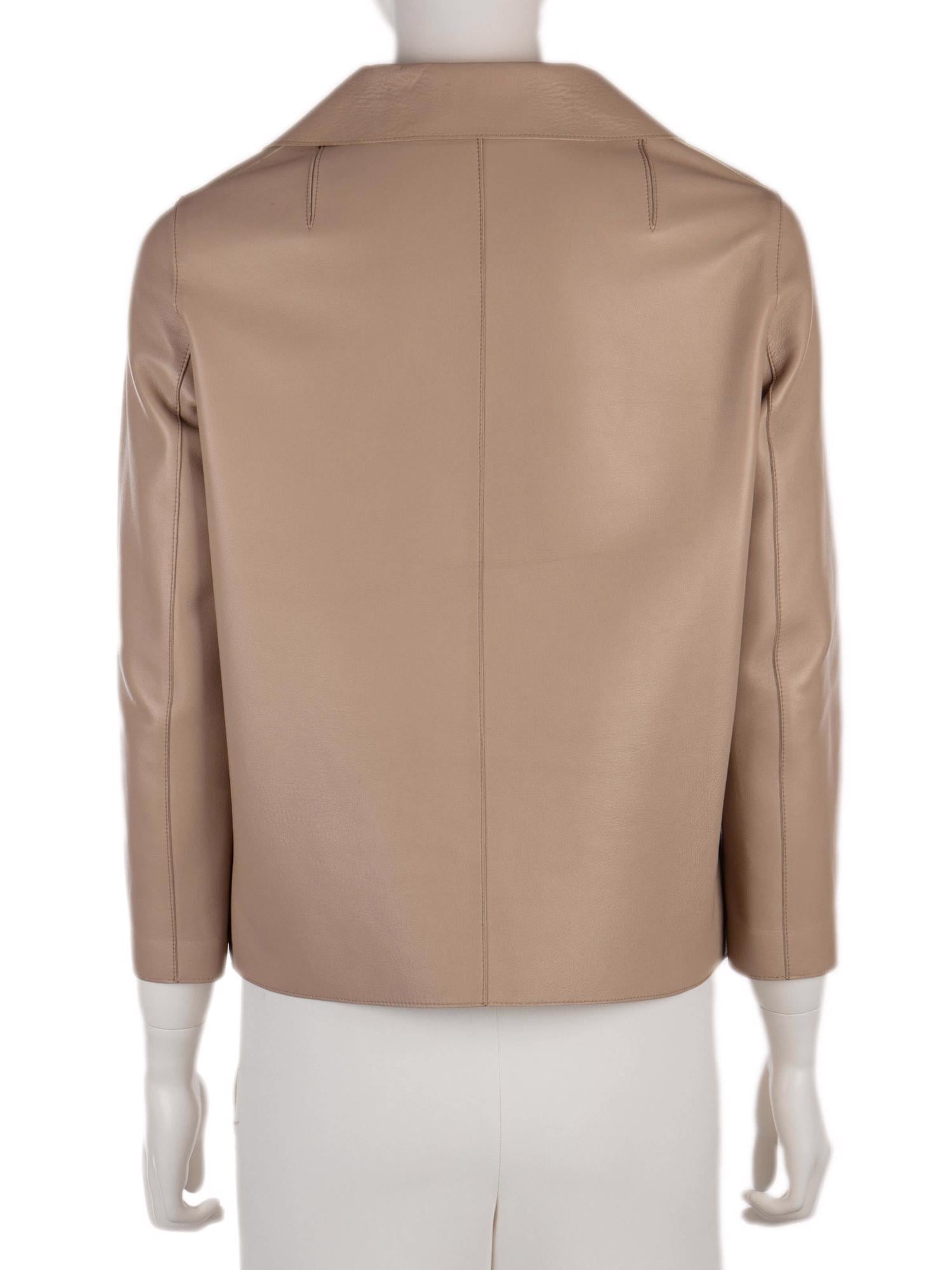 Bayan Bej MARNI DERİ CEKET