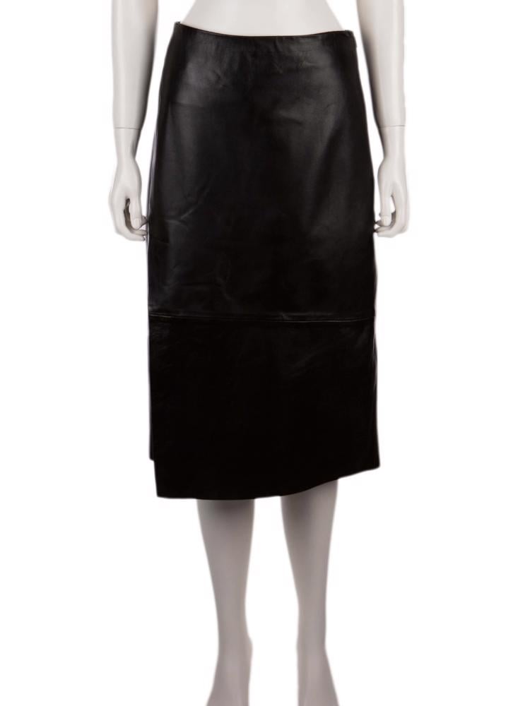 Bayan Siyah VINCE DERİ ETEK