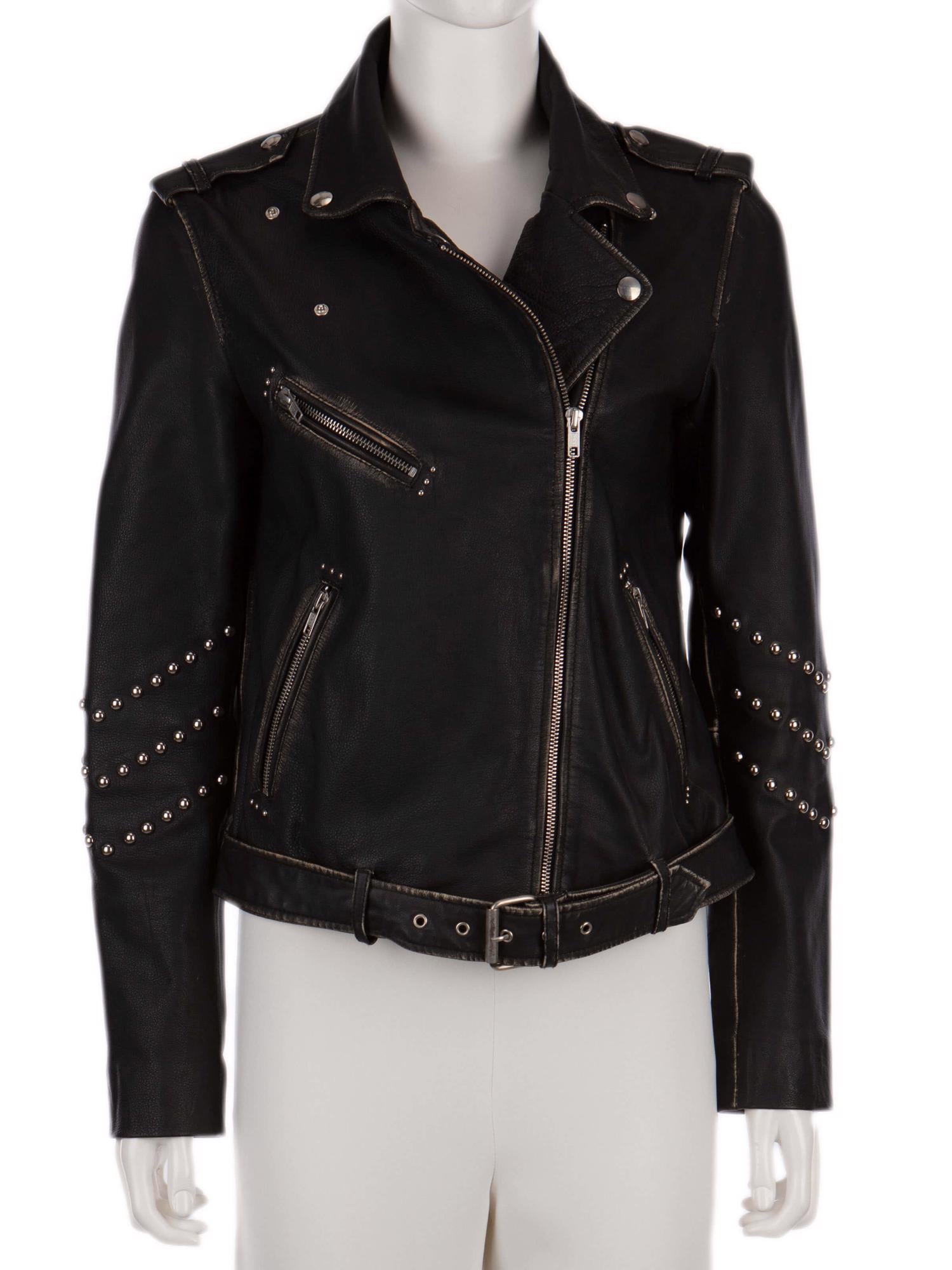 Bayan Siyah MAJE DERİ CEKET