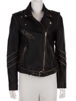 Bayan Siyah MAJE DERİ CEKET