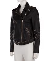 Bayan Siyah MAJE DERİ CEKET