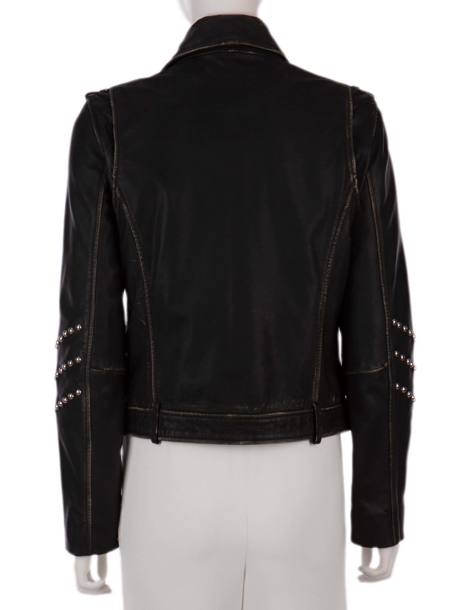 Bayan Siyah MAJE DERİ CEKET