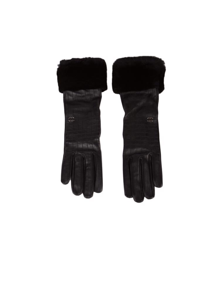 Bayan Siyah CHANEL DERİ ELDİVEN