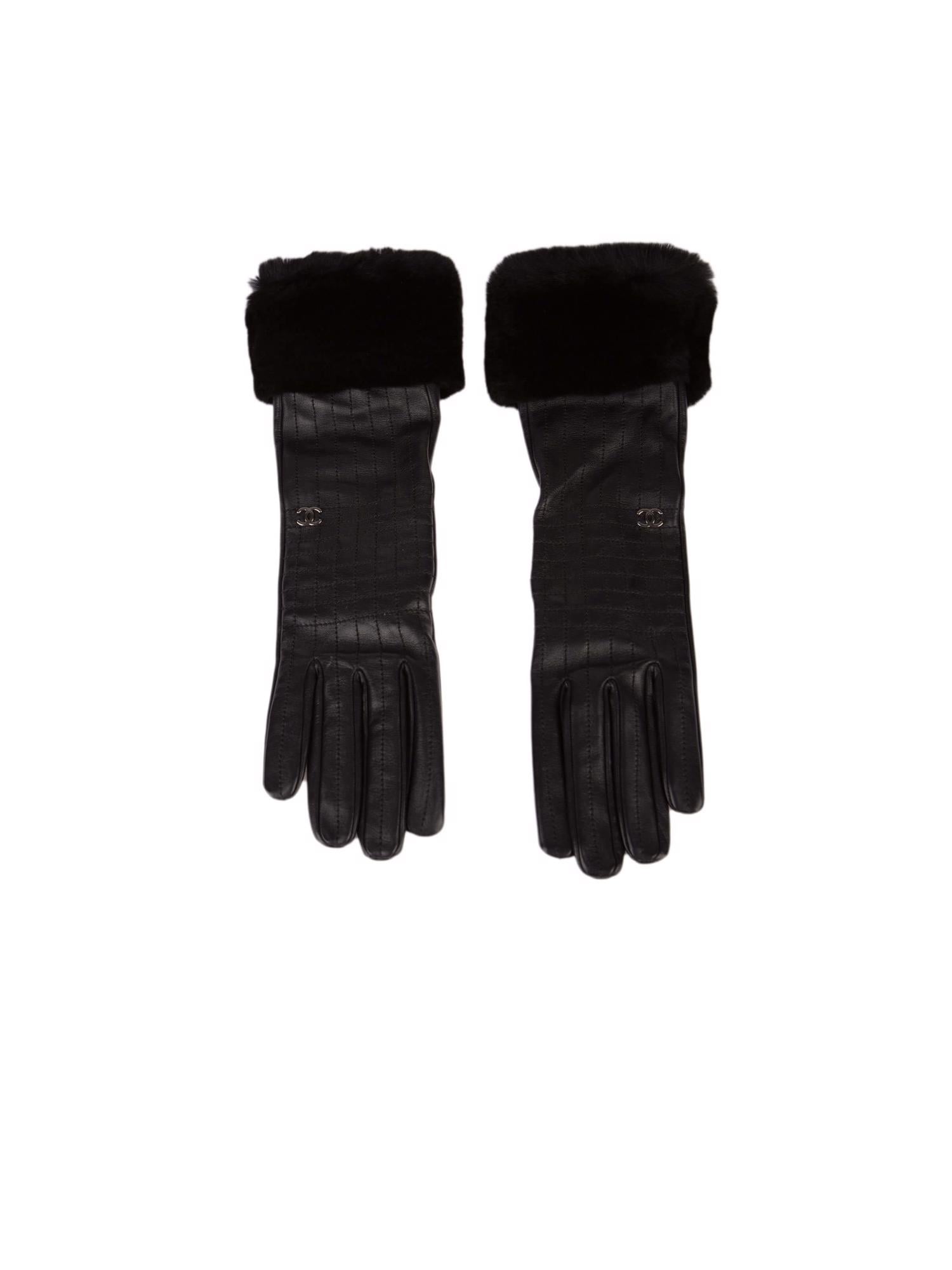 Bayan Siyah CHANEL DERİ ELDİVEN