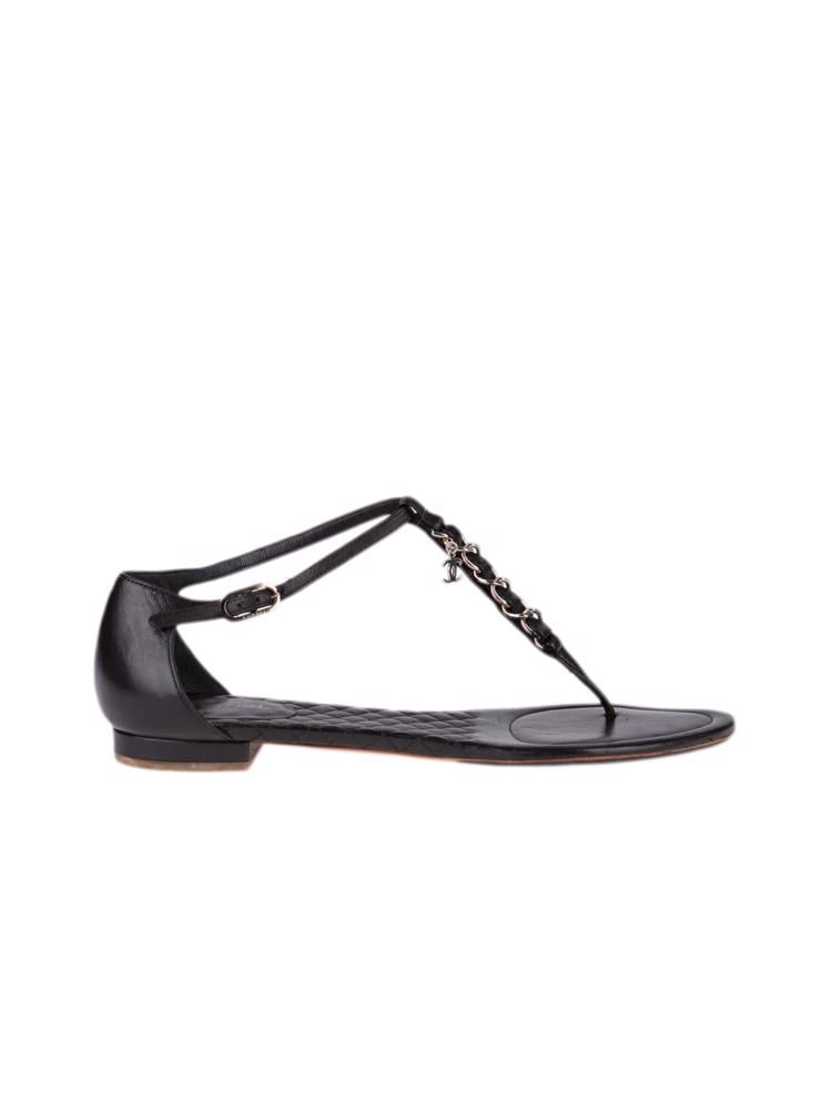 Bayan Siyah CHANEL SANDALET