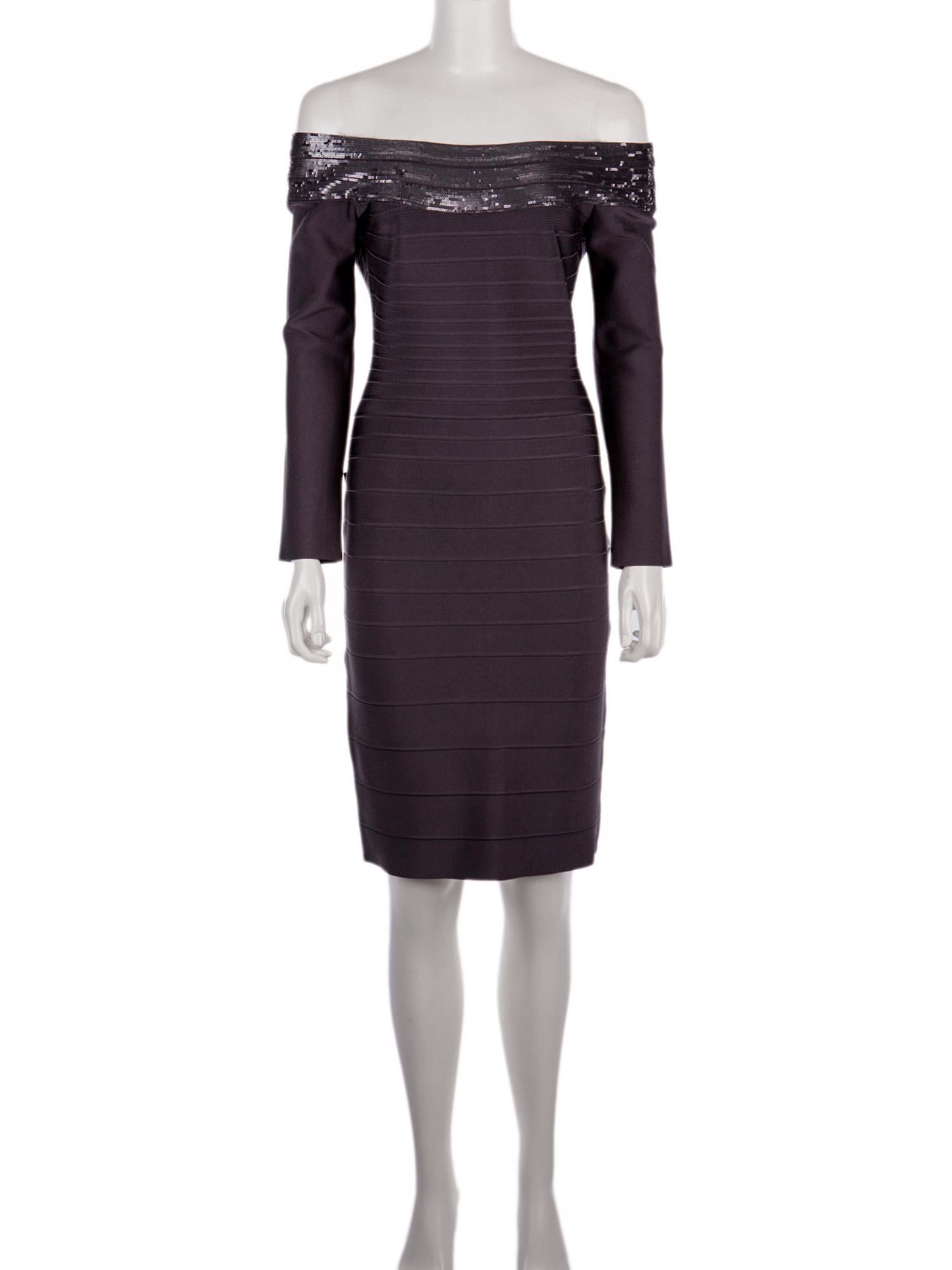 Bayan Gri HERVE LEGER ELBİSE