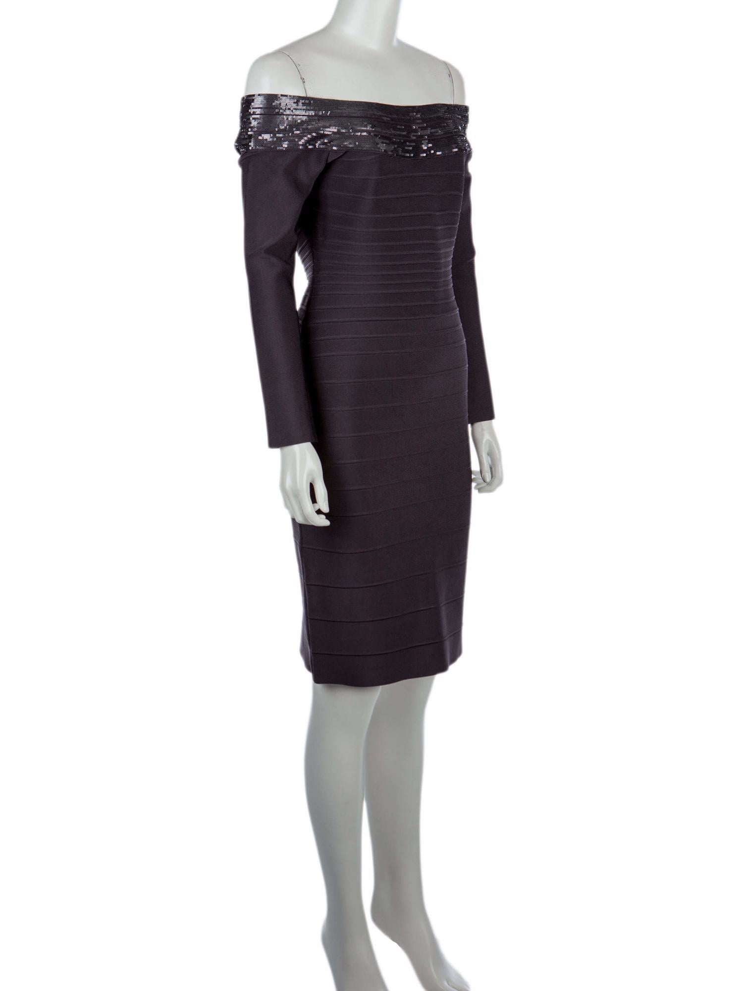 Bayan Gri HERVE LEGER ELBİSE