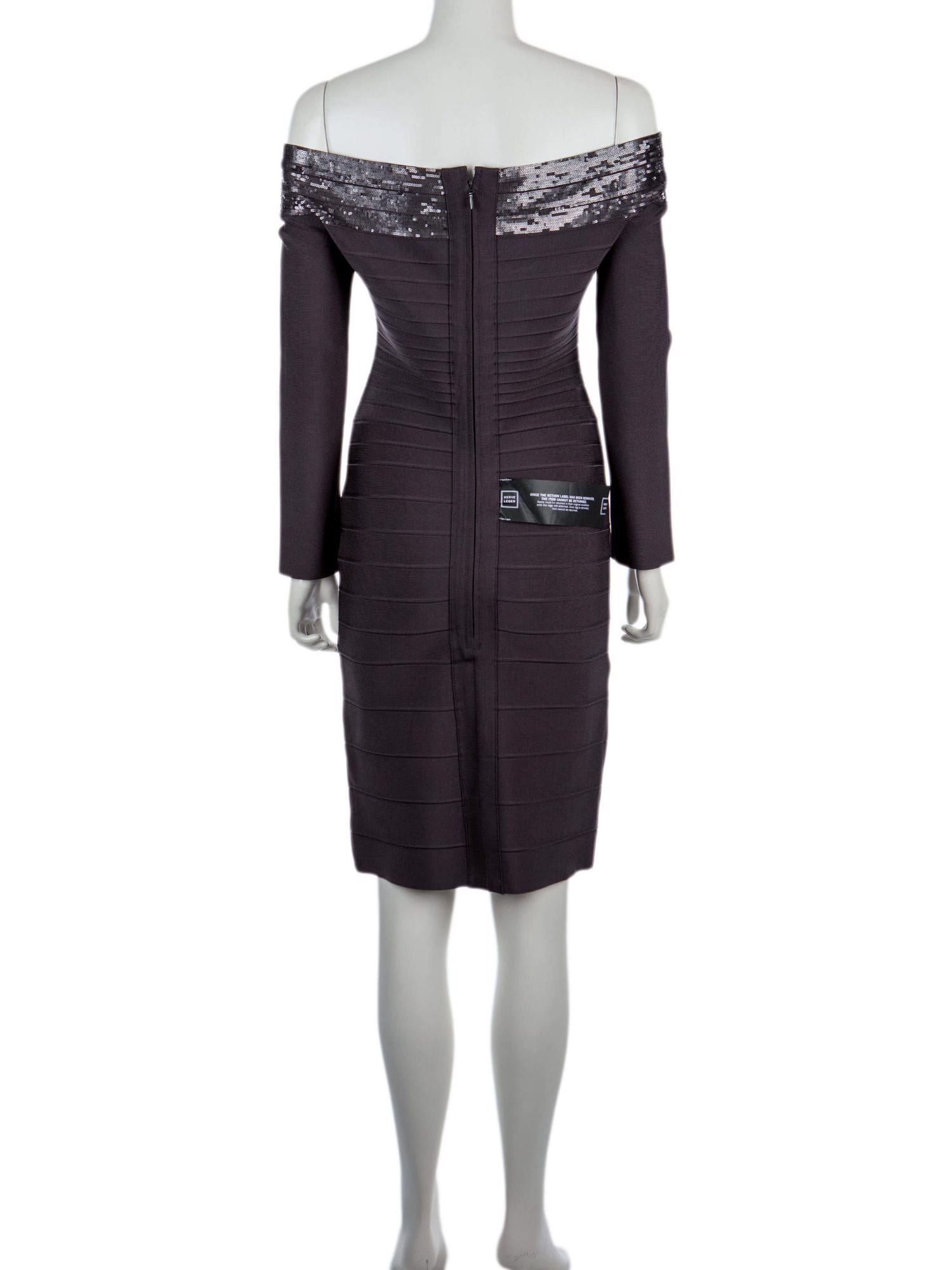 Bayan Gri HERVE LEGER ELBİSE