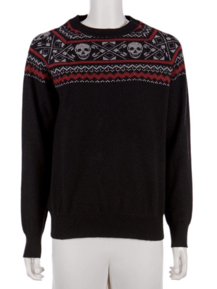 Bayan Siyah SKULL CASHMERE KAZAK