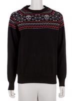 Bayan Siyah SKULL CASHMERE KAZAK