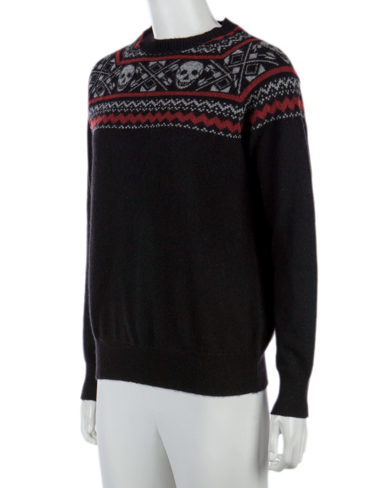 Bayan Siyah SKULL CASHMERE KAZAK