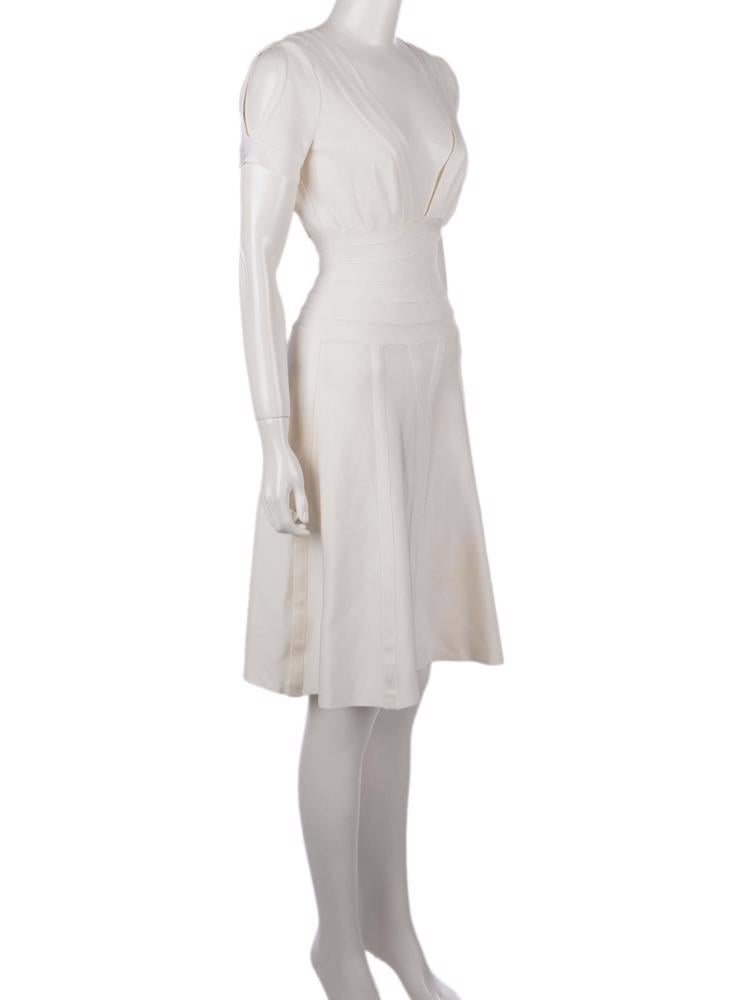 Bayan Krem HERVE LEGER ELBİSE